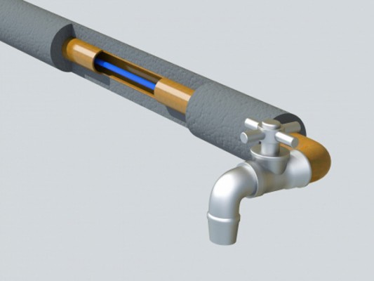 Схема монтажа электрокабеля внутри водопроводных труб